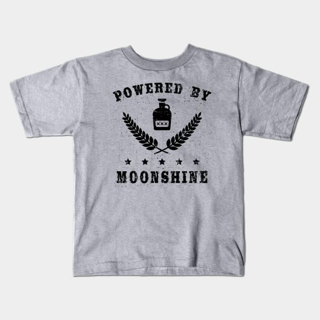 Powered by moonshine Kids T-Shirt by Florin Tenica